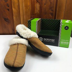 NEW - Isotoner Signature Enhanced Heel Cushioned Slippers - Woodlands Edition